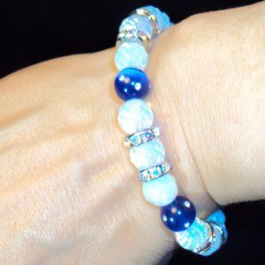 Opalite & Crystal Stretch Bracelet